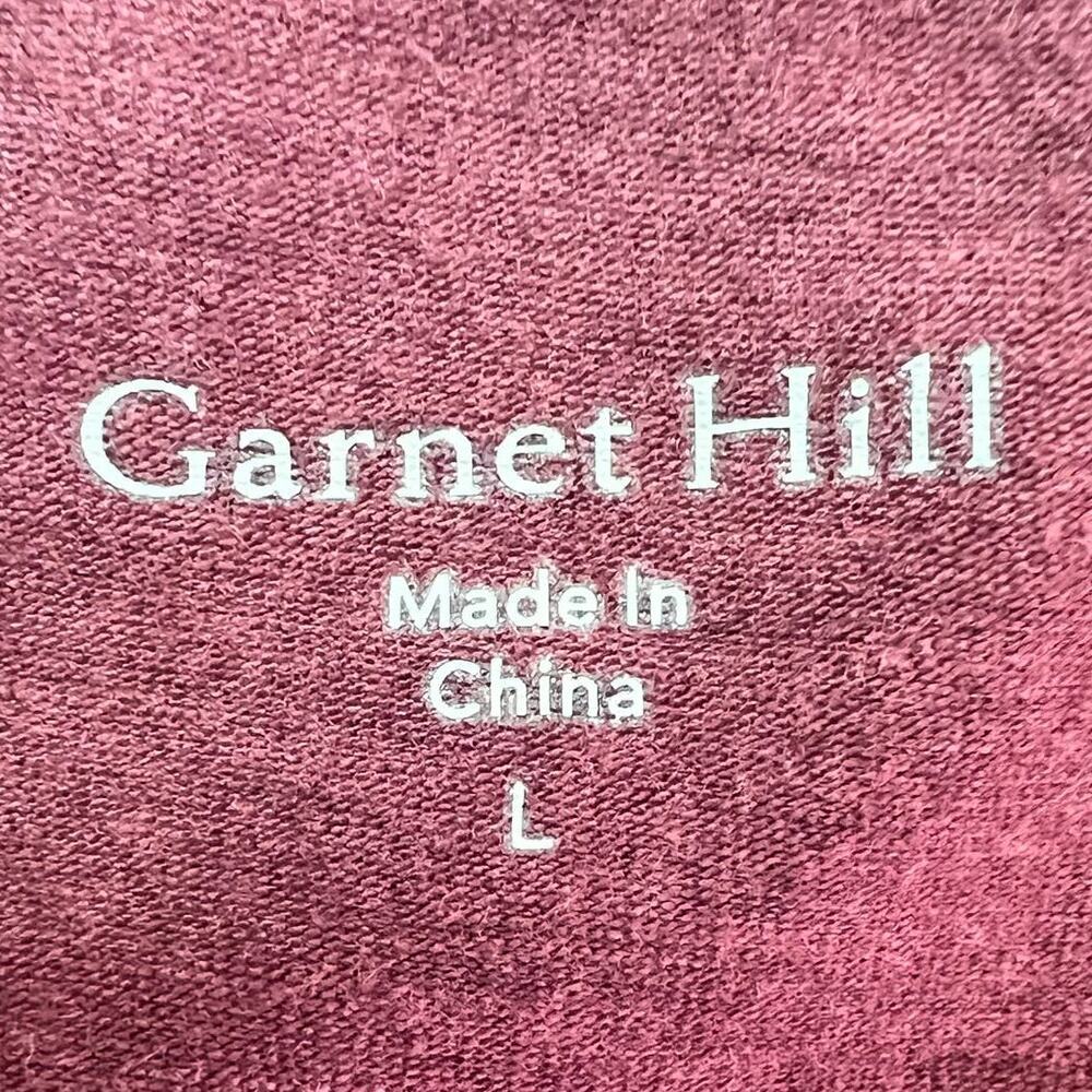 GARNET HILL Organic Cotton Short-Sleeve Tie-Waist Dress in Burgundy Womens Large - Picture 8 of 9